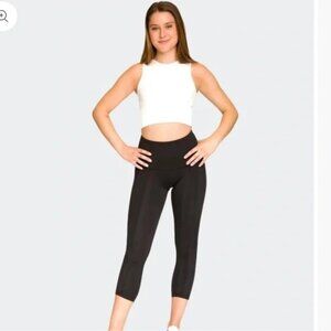 Sweetflexx Black Resistance Band Crop Leggings Size 6